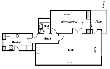 Plantegning: Vester Sgade 68, 3.th, Vestershus, 1601 Kbenhavn V.